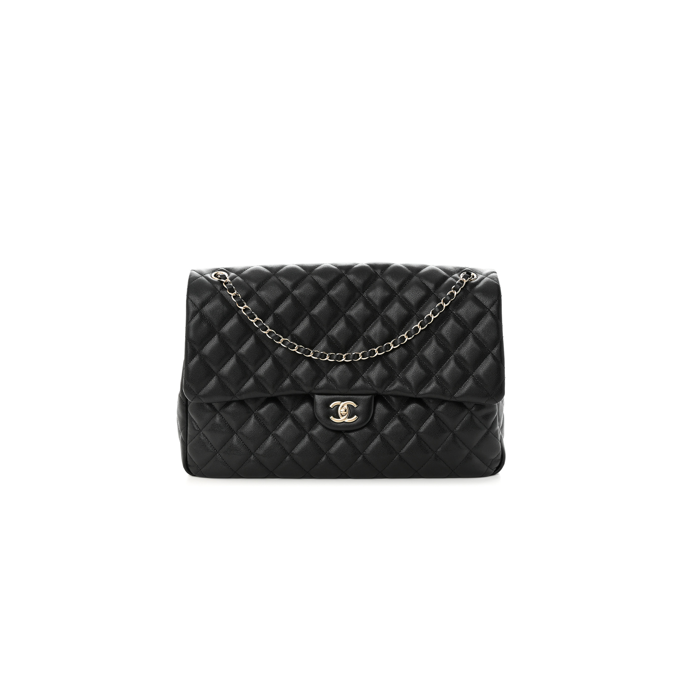 CHANEL MASTER MAXI CF40 CAVIAR QUILTED TRAVEL FLAP BAG (40*27*12cm) 